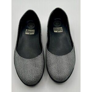 FitFlop Superballerina Ballet Flat Size 6 Black & White EEEUC!